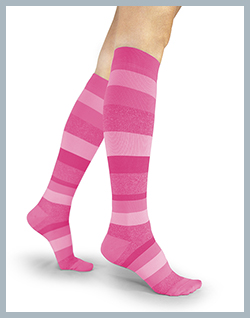 Sigvaris 830 Series Microfiber Patterns Socks for Men and Women - Shades of Pink pictured