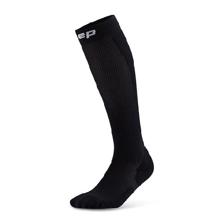 CEP Run Compression Socks showing black and rose/dark red colours