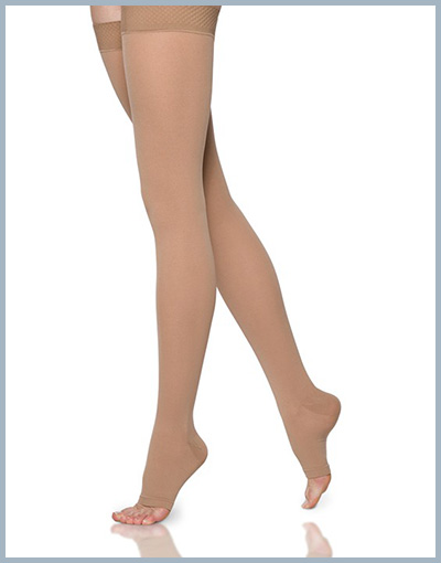 Sigvaris cofort thigh high open toe